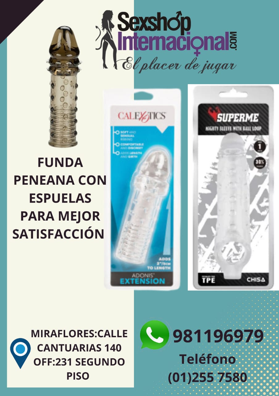 funda extension con espuelas de silicona-estimula-sexshop lima 971890151